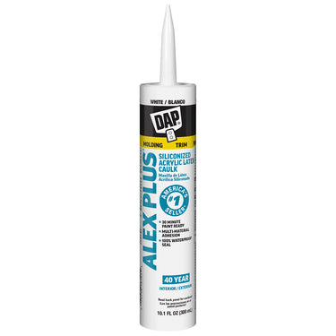 DAP Alex Plus Acrylic Latex Caulk Plus Silicone - 10.1 oz, White | 18101 - Hollis Supply