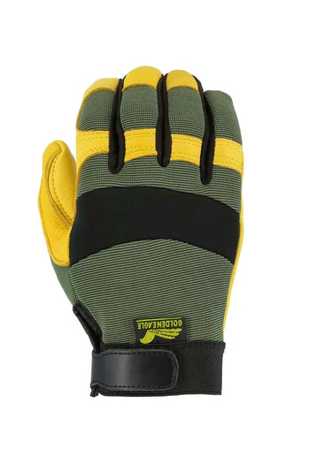 Majestic 2150GR Golden Eagle Mechanics Glove – Deerskin Palm & Knit Back (12 Pairs/Box) - Hollis Supply