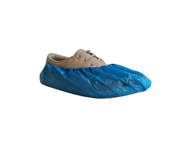 Blue Disposable PE Shoe Cover - Int‑Enviroguard 3209 (Fits up to Men's Size 12½, 500/Case), Non-Skid - Hollis Supply