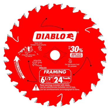 6-1/2' x 24-TEETH FRAMING SAW BLADE FOR WOOD - Hollis Supply