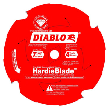 7-1/4' x 4-TOOTH (PCD) FIBER CEMENT HARDIEBLADE - Hollis Supply
