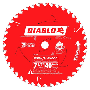 7-1/4' x 40-TEETH FINISH SAW BLADE FOR WOOD - Hollis Supply