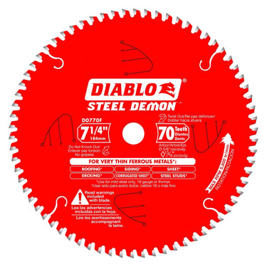 7-1/4' x 70-TEETH STEEL DEMON CARBIDE-TIPPED SAW BLADE FOR METAL - Hollis Supply