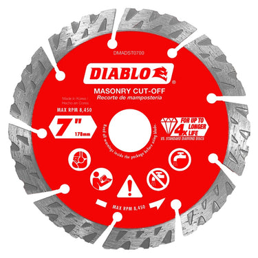 7' DIAMOND SEGMENTED MASONRY CUT-OFF BLADE - Hollis Supply