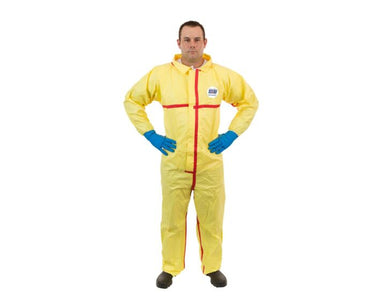 ChemSplash 1 Chemical Splash Coverall - Taped Seams, Elastic Wrist, Open Ankle (Case of 6) | Style 7012YT - Hollis Supply