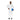 Person wearing a white coverall holding a blue hard hat on a white background