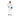 Person wearing a white coverall holding a blue hard hat on a white background