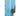 Person holding a blue curtain with a white rod