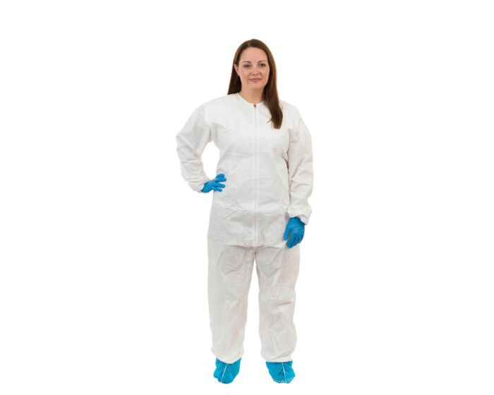 GammaGuard CE Sterile Coveralls - Tunnelized Elastic Wrist, Elastic Ankle, Serged Seams, Zipper Closure (Case of 25) | Style CE11013CIS - Hollis Supply