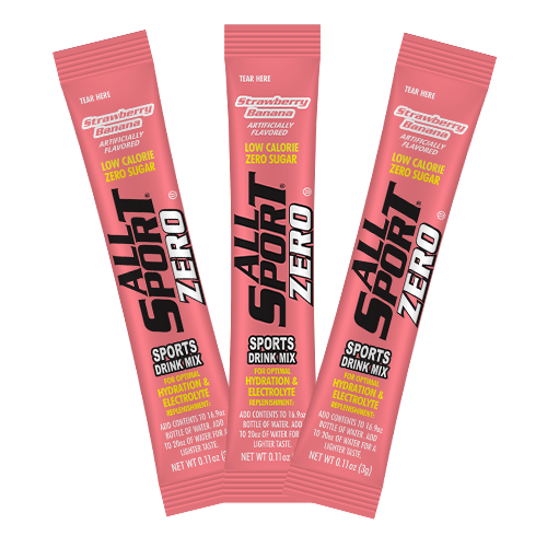 All Sport Zero Powder Sticks, Strawberry Banana, Box of 50