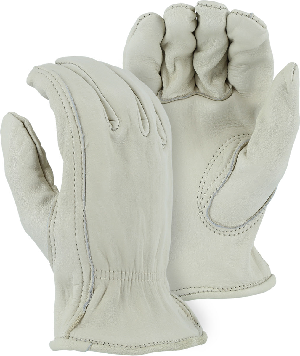 White leather drivers gloves