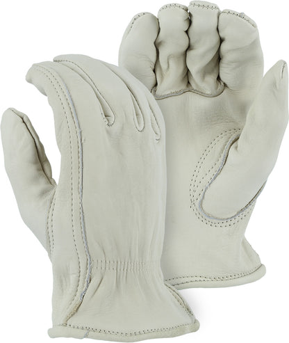 White leather drivers gloves