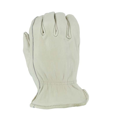 White leather drivers gloves