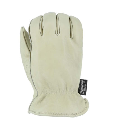 white leather work gloves