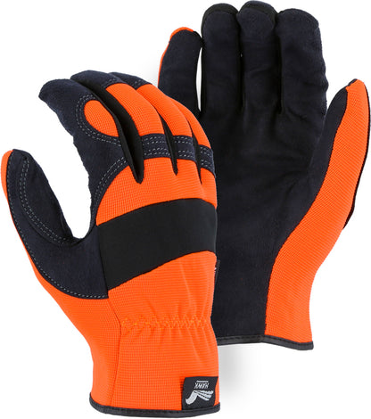 orange gloves