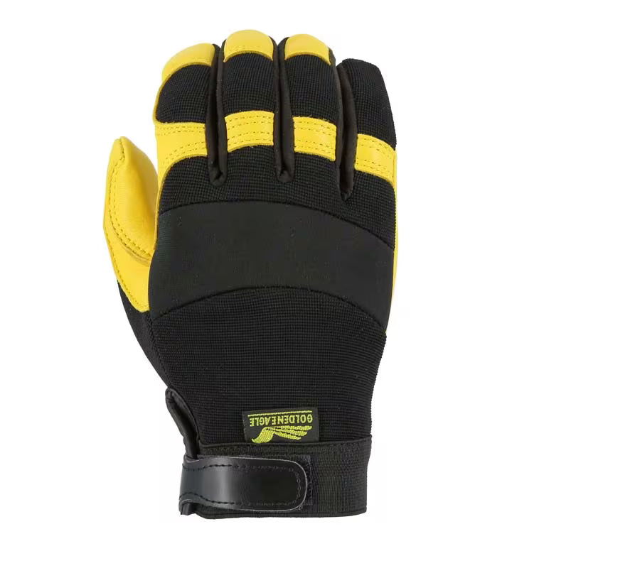 Majestic 2150 Golden Eagle Mechanics Glove - Deerskin Palm & Knit Back (12 Pairs/Box) - Hollis Supply