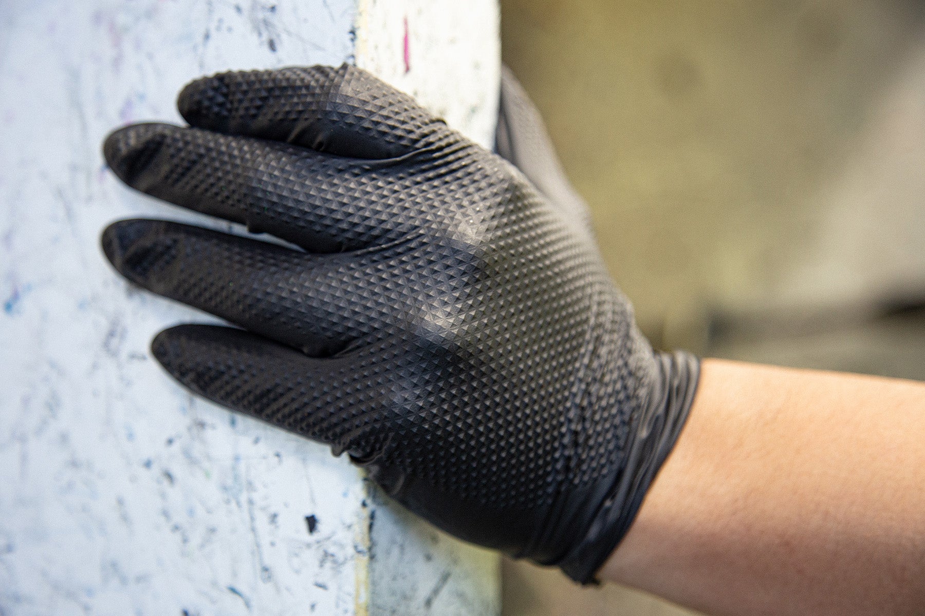 black latex gloves
