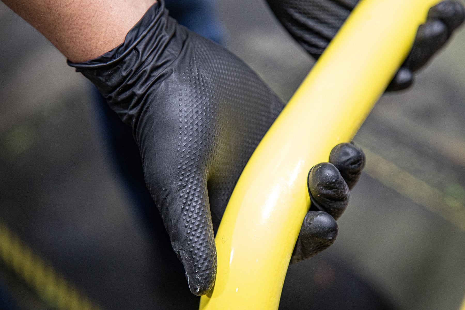 black latex gloves
