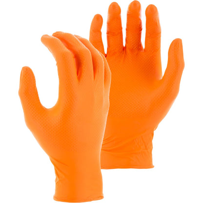 Majestic 3277 Powder-Free Nitrile Glove - 8 mil, Diamond Grip/Chemical Resistant (100 Gloves/Box) - Hollis Supply