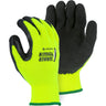 Majestic 3397HY high visibility yellow work gloves with black latex palm coating