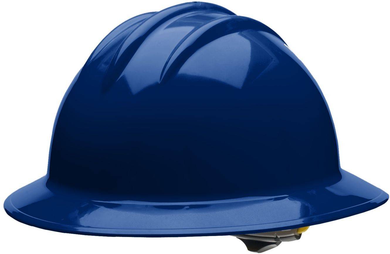 blue hard hat