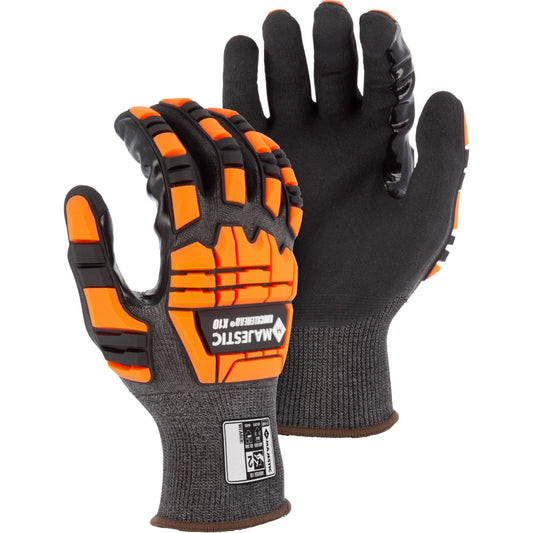 Majestic Glove X-10 Korplex Glove with Foam Nitrile Palm, 18g, ANSI A4 (Pack of 12) - Hollis Supply