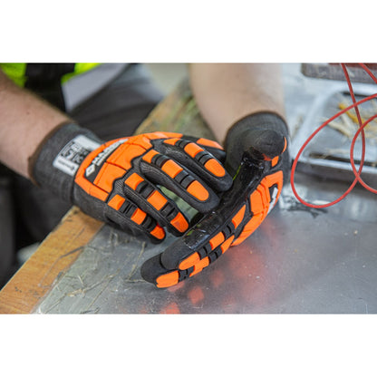 Majestic Glove X-10 Korplex Glove with Foam Nitrile Palm, 18g, ANSI A4 (Pack of 12) - Hollis Supply