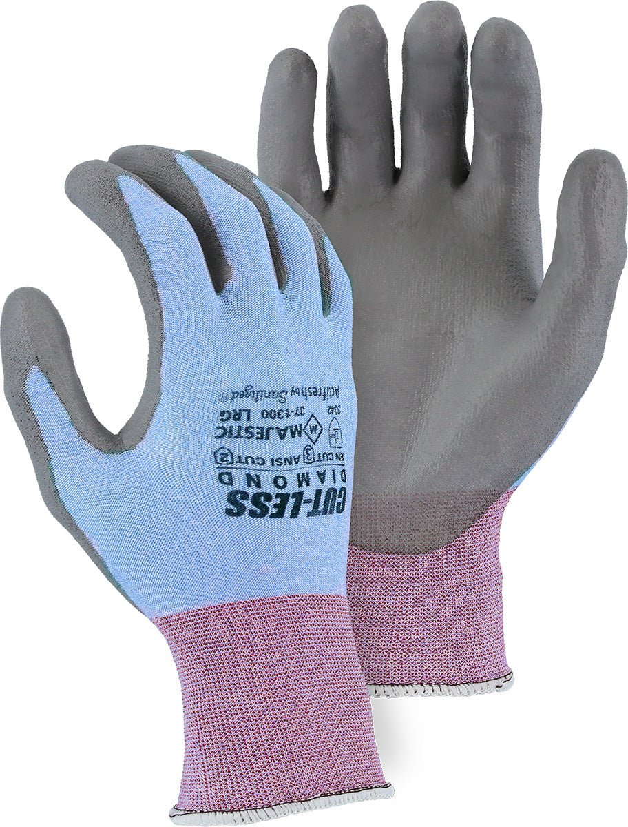 blue work gloves
