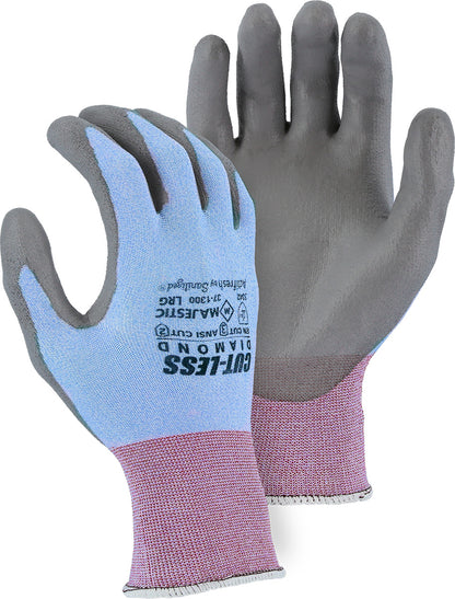 blue work gloves
