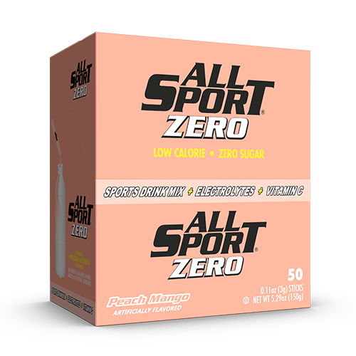 All Sport Zero Powder Sticks, Peach Mango, Box of 50