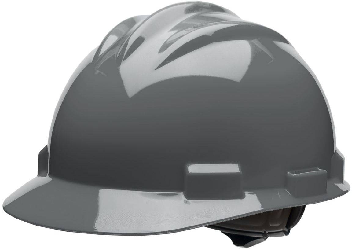 grey hard hat
