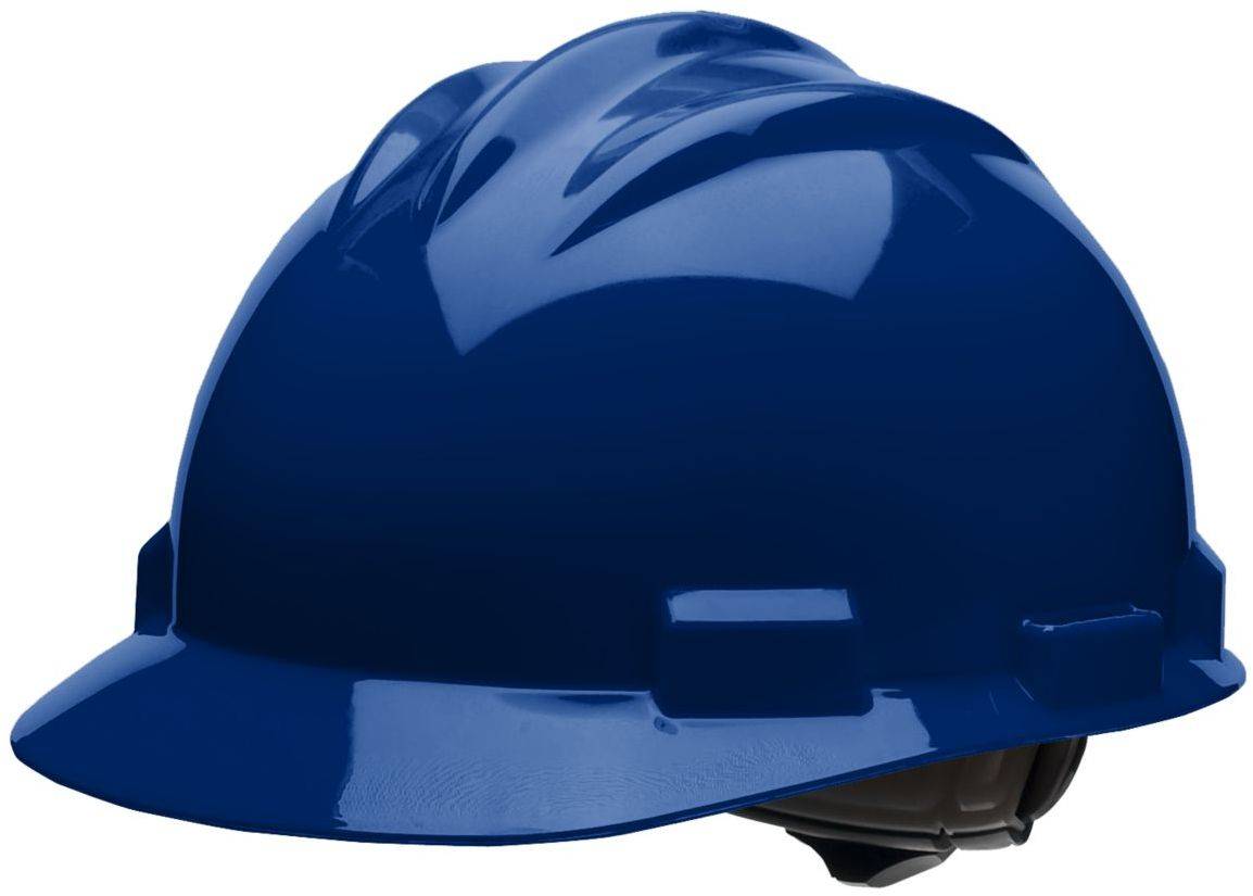 blue hard hat