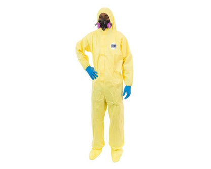 ChemSplash 1 Chemical Splash Coverall - Attached Hood, Boots, Serged Seams (Case of 12) | Style 7019YS - Hollis Supply