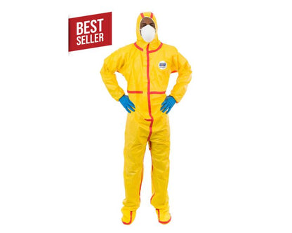 ChemSplash 1 Chemical Splash Coverall - Hood, Boots, Taped Seams (Case of 6) | Style 7019YT - Hollis Supply