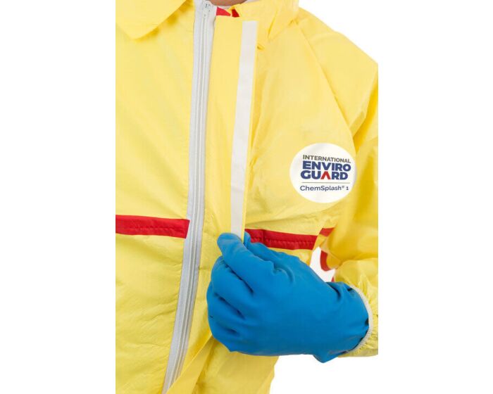 ChemSplash 1 Chemical Splash Coverall - Hood, Boots, Taped Seams (Case of 6) | Style 7019YT - Hollis Supply