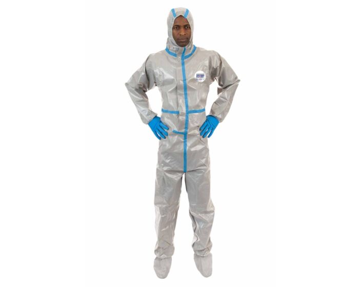 ChemSplash 2 Chemical Splash Coverall - Attached Hood, Boots, Taped Seams, Elastic Wrist (Case of 6) | Style 7319GT - Hollis Supply
