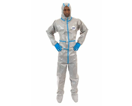 ChemSplash 2 Chemical Splash Coverall - Attached Hood, Boots, Taped Seams, Elastic Wrist (Case of 6) | Style 7319GT - Hollis Supply