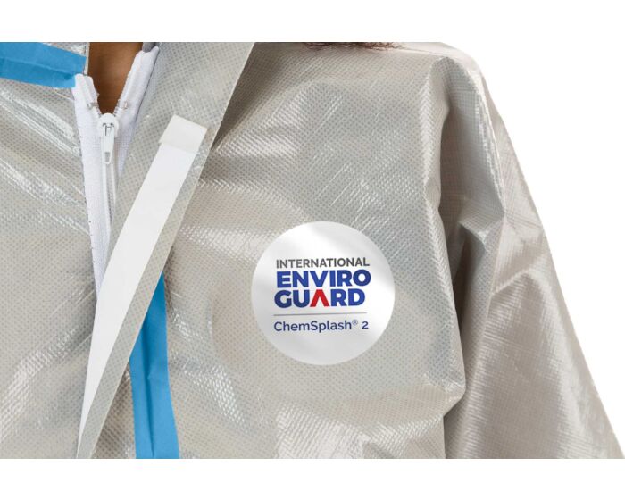 ChemSplash 2 Chemical Splash Coverall - Attached Hood, Boots, Taped Seams, Elastic Wrist (Case of 6) | Style 7319GT - Hollis Supply