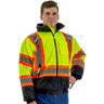 High Visibility Waterproof Jacket with DOT Striping & Quilted Liner, ANSI 3, R - Hollis Supply