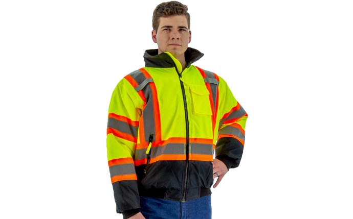 High Visibility Waterproof Jacket with DOT Striping & Quilted Liner, ANSI 3, R - Hollis Supply
