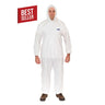 Person wearing a white protective suit with a 'Best Seller' label on a white background