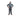 Person wearing a gray protective suit on a white background