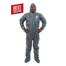 Person wearing a gray protective suit with a 'Best Seller' label on a white background