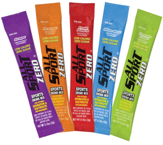All Sport Zero Powder Sticks Variety Pack 500 Case, (10 Boxes of 50) - Hollis Supply