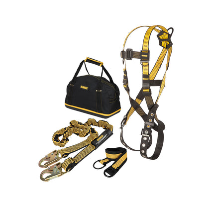 DEWALT Fall Protection Compliance kit includes D1000 Harness with TB Legs, a 6 Ft Lanyard and a 3 Ft | DXFP110101 - Hollis Supply