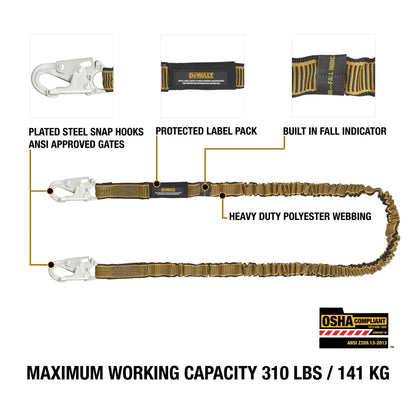 DEWALT 6-Foot Energy Absorbing Lanyard - Hollis Supply