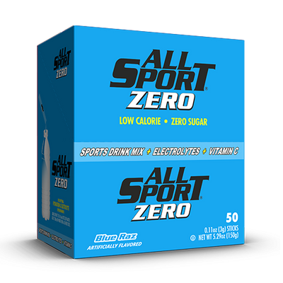 All Sport Zero Blue Raz electrolyte powder sticks - box of 50