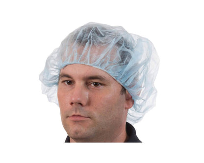 International Enviroguard S110NW blue polypropylene bouffant cap, non-linting and latex-free
