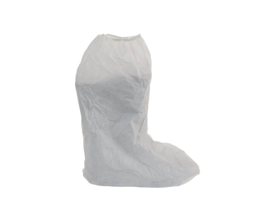White plastic boot cover on a white background