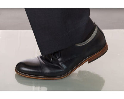 Enviromat clear adhesive peel-off mat - shoe entering cleanroom entry point